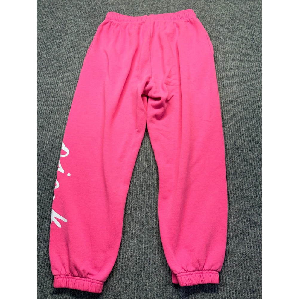 Pink Victoria's Secret Hot Pink Logo Quarter Zip Sweatshirt & Joggers Set L/M - Picture 9 of 11